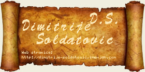 Dimitrije Soldatović vizit kartica